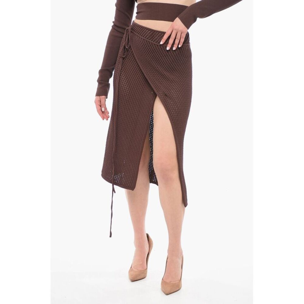 Interlaced Knit Wrap Skirt